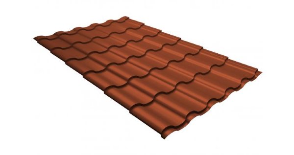 Металлочерепица кредо GL 0,5 GreenСoat Pural RR 750 кирпично-красный (RAL 8004 терракота) купить в Великих Луках