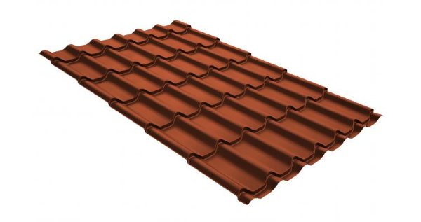 Металлочерепица классик GL 0,5 GreenCoat Pural RR 750 кирпично-красный (RAL 8004 терракота) купить в Великих Луках