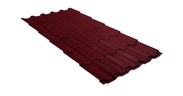 Металлочерепица квинта плюс GL 0,5 Satin RAL 3005 красное вино купить в Великих Луках