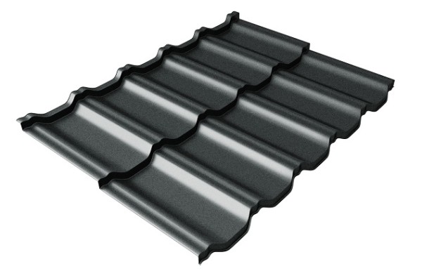 Металлочерепица модульная Квинта Uno Grand Line c 3D резом 0,5 Satin RAL 7016 антрацитово-серый купить в Великих Луках