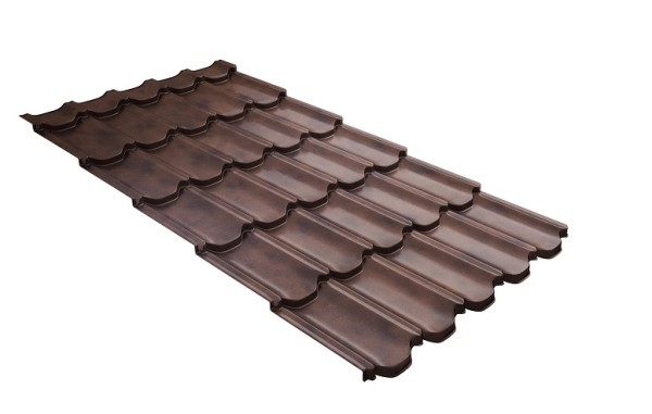 Металлочерепица квинта плюс с  3D резом 0,45 Safari Twincolor Brown купить в Великих Луках