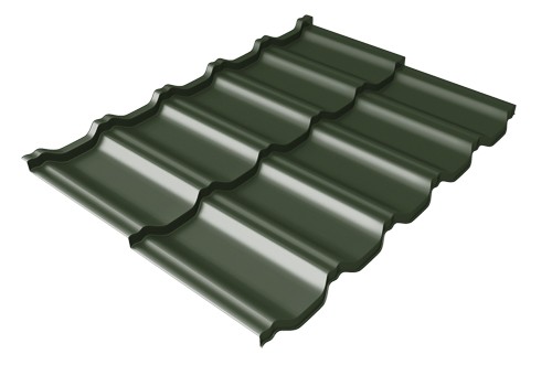Металлочерепица модульная Квинта Uno Grand Line c 3D резом 0,5 GreenСoat Pural RR 11 темно-зеленый (RAL 6020 хромовая зелень) купить в Великих Луках