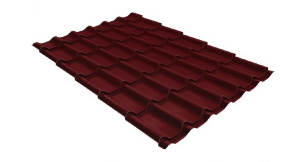 Металлочерепица классик 0,5 Satin RAL 3005 красное вино купить в Великих Луках