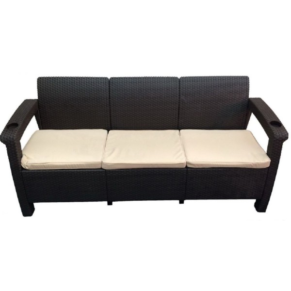 Трёхместный диван  Yalta Sofa 3 Seat венге купить в Великих Луках