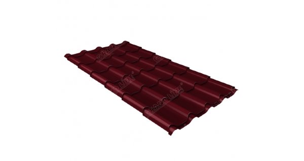 Металлочерепица камея 0,5 Satin RAL 3005 красное вино купить в Великих Луках