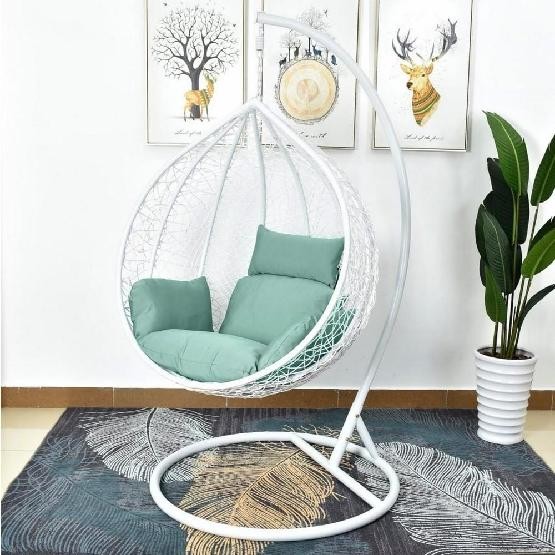 Кресло Подвесное из искусственного ротанга AFM-168A-L White/Green купить в Великих Луках