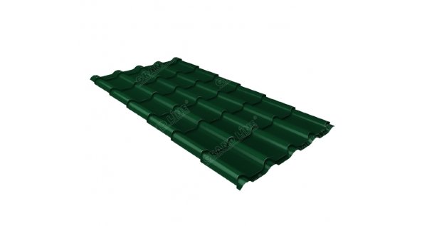 Металлочерепица камея 0,5 Satin RAL 6005 зеленый мох купить в Великих Луках