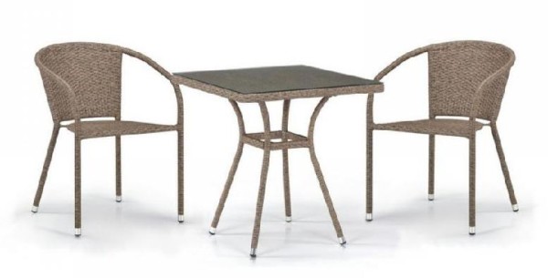 Комплект плетеной мебели AFINA из иск. ротанга T282BNT/Y137C-W56 Light Brown 2Pcs купить в Великих Луках
