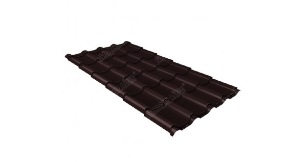 Металлочерепица камея 0,5 Satin RAL 8017 шоколад купить в Великих Луках