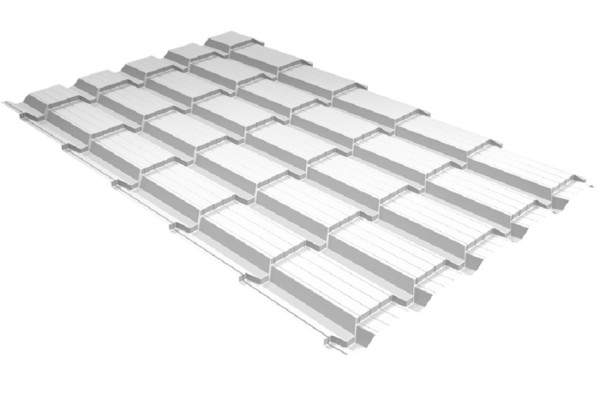 Металлочерепица GL квадро профи 0,5 Satin RAL 9003 сигнальный белый купить в Великих Луках