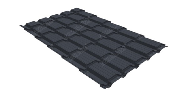 Металлочерепица GL квадро профи 0,5 Satin RAL 7024 мокрый асфальт купить в Великих Луках