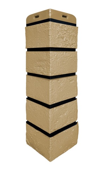 Угол Grand Line состаренный кирпич премиум Песочный (шов RAL 9005) купить в Великих Луках